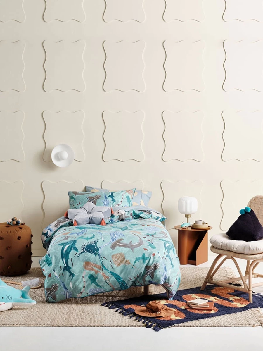 Linenhouse Single Duvet Cover Set - Shark School Design