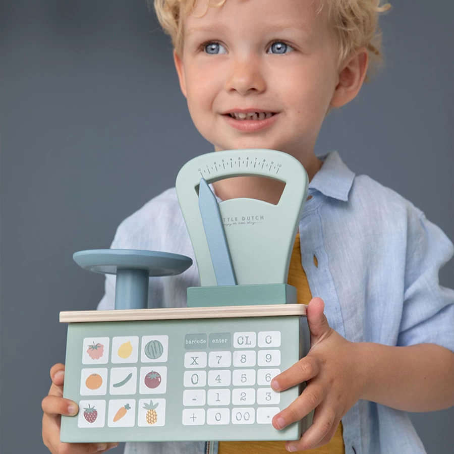 Little Dutch Wooden Toy Scale - Vintage Style Balance Scale for Kids - Educational Weighing Game - Classic Children's Kitchen Play