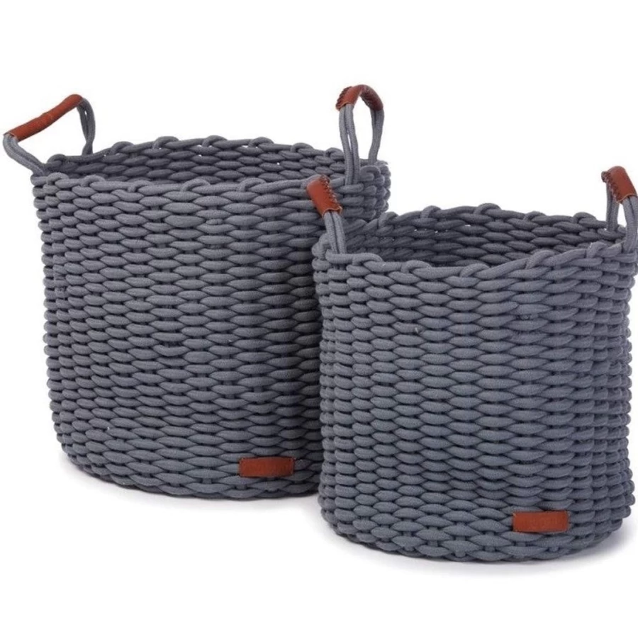 Kids Depot Korbo Large Storage Basket Set - 2-Piece Woven Organizer for Toys & Home Decor