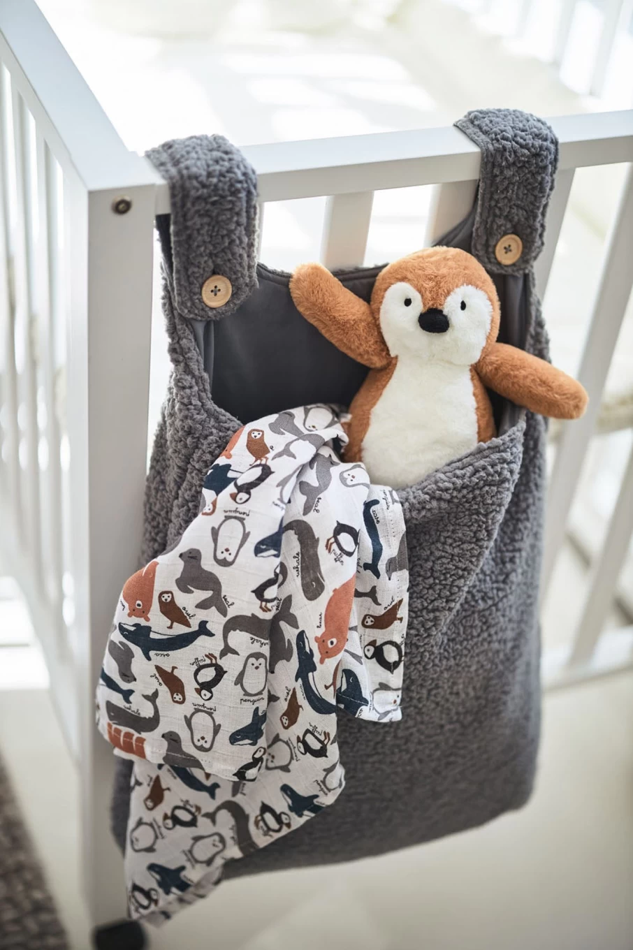 Jollein Waterproof Storage Bag Teddy - Storm Grey Organizer for Travel & Home