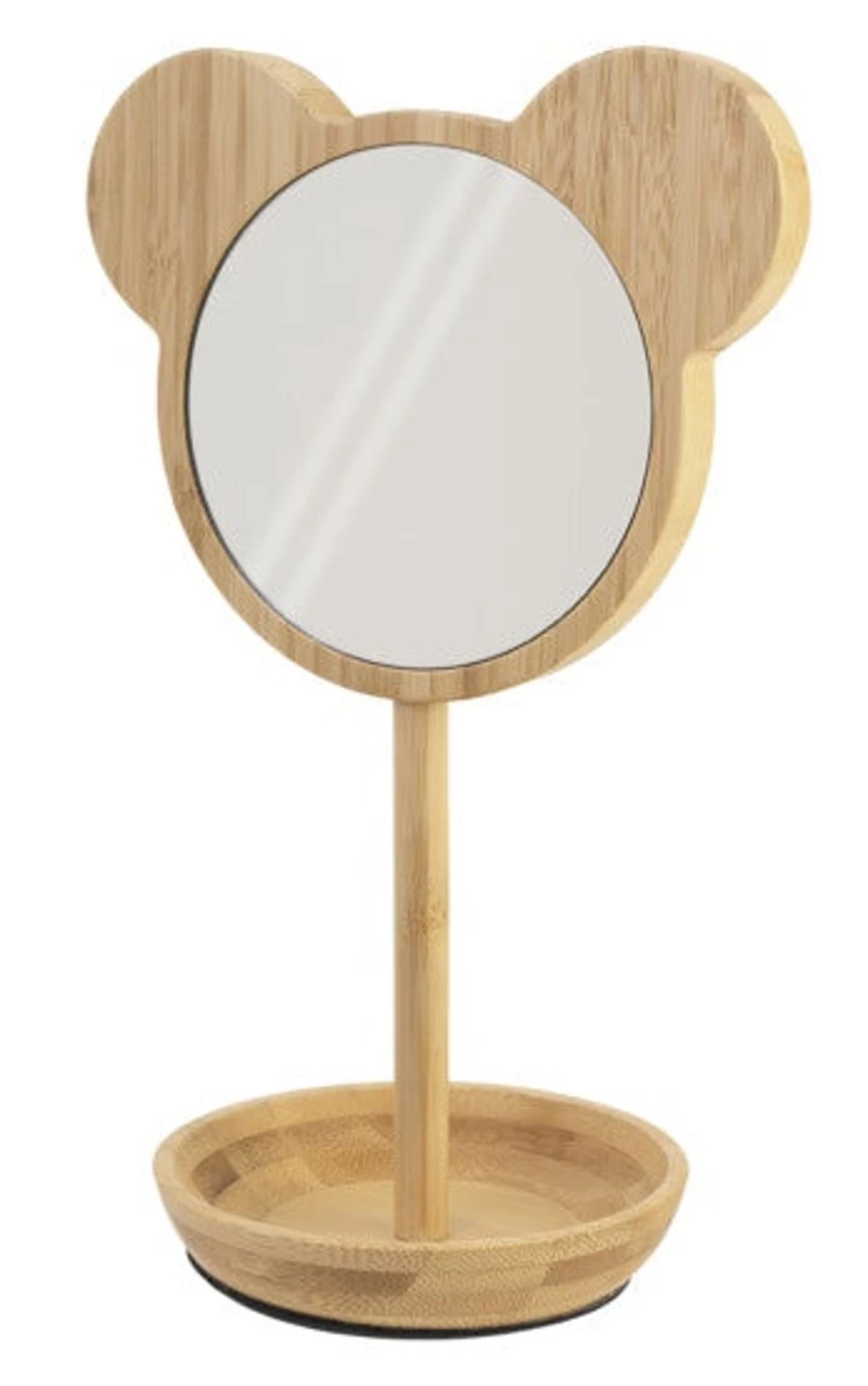 BAMBAM Bamboo Bear Mirror - Handmade Decorative Wall Mirror with Natural Wood Frame