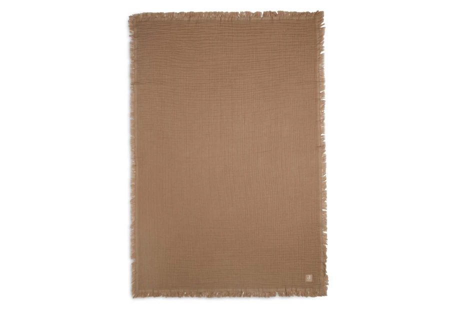 Jollein Muslin Fringe Blanket 75x100 cm - Soft Lightweight Breathable Baby Swaddle Wrap