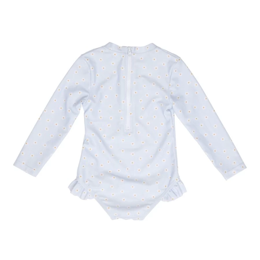 Little Dutch Girls' Long Sleeve Ruffle Swimsuit for Toddlers Size 62/68 - UV Protection Swimwear
