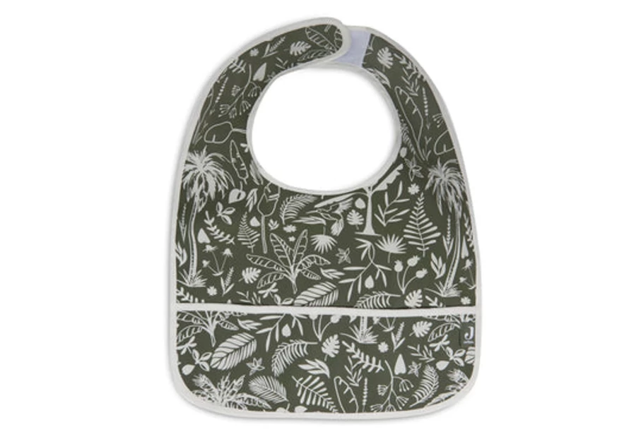 Jollein Waterproof Baby Bibs - 2 Pack, Botanical Design, Soft & Durable Feeding Bibs for Infants