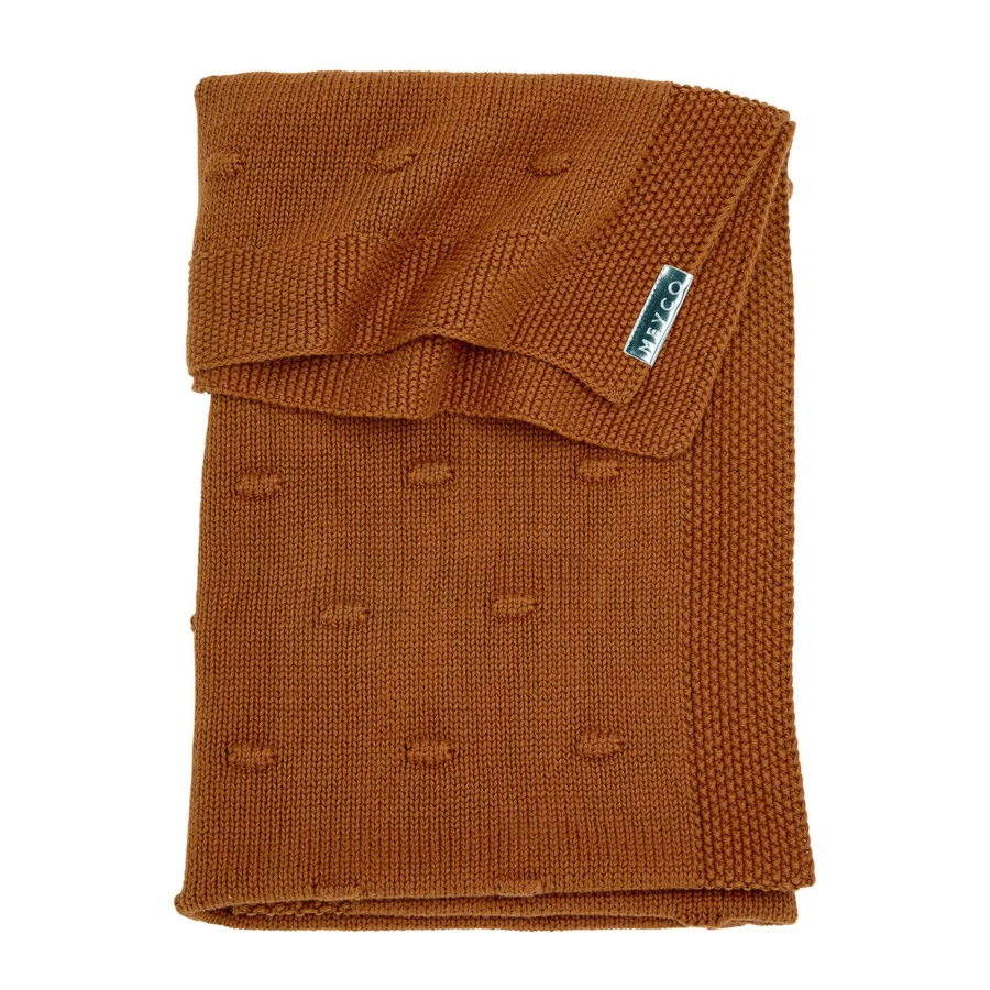 Meyco Cotton Knit Blanket 75" x 100" Soft Breathable Lightweight Bed Throw