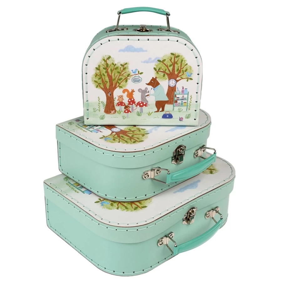 Rex International Woodland Friends Storage Cases - Set of 3 Organizer Boxes for Kids Room Decor