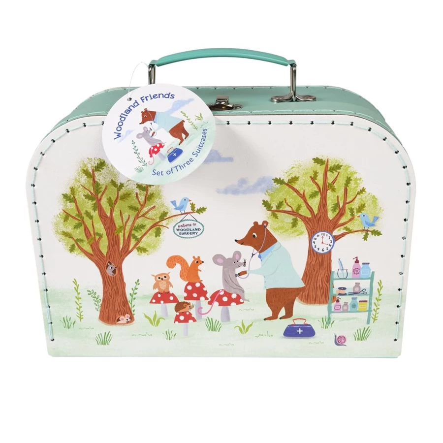 Rex International Woodland Friends Storage Cases - Set of 3 Organizer Boxes for Kids Room Decor