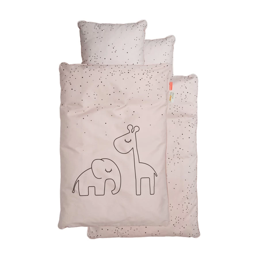 Done by Deer Dreamy Dots Bed Linen Set - Soft 100x140 cm Dot Pattern Crib Sheet