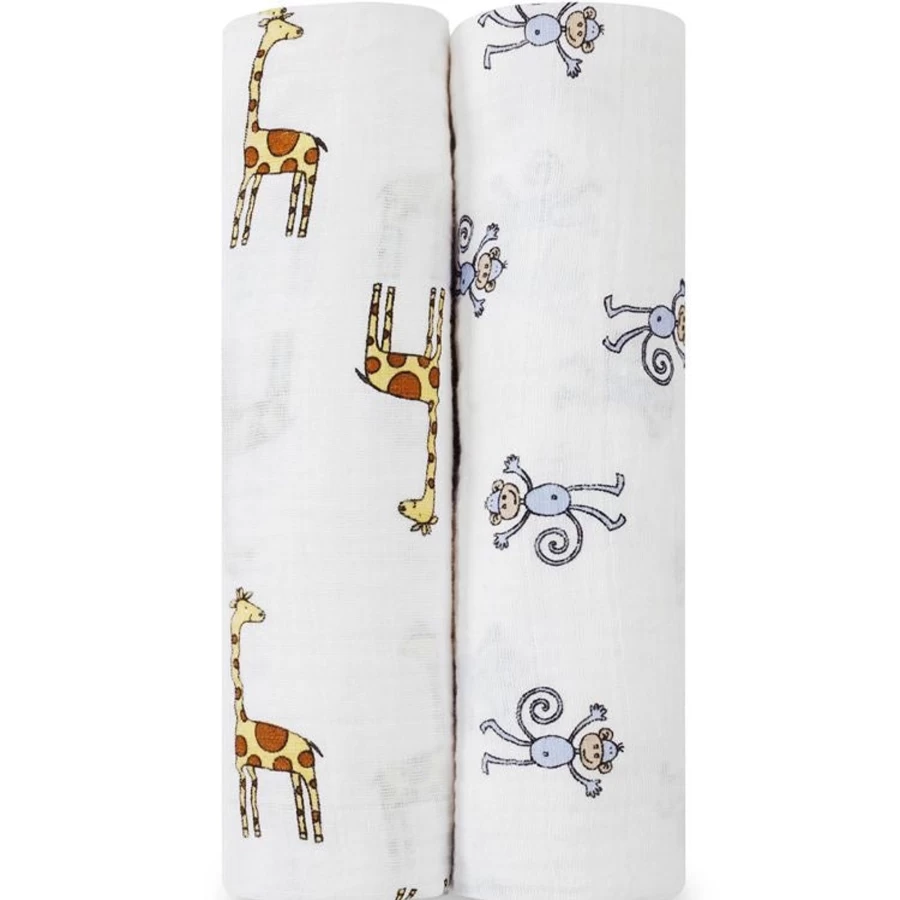 Aden & Anais Baby Swaddle Blankets 2-Pack | Soft Muslin Wrap for Newborns | Breathable & Cozy Nursery Essentials