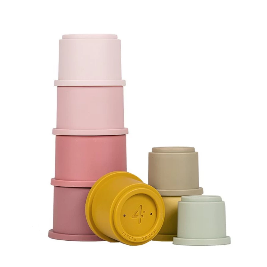 Little Dutch Stacking Cups - Colorful Toddler Learning Toys for Motor Skills Development