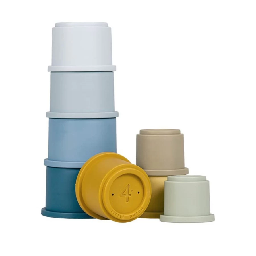 Little Dutch Stacking Cups - Colorful Toddler Learning Toys for Motor Skills Development