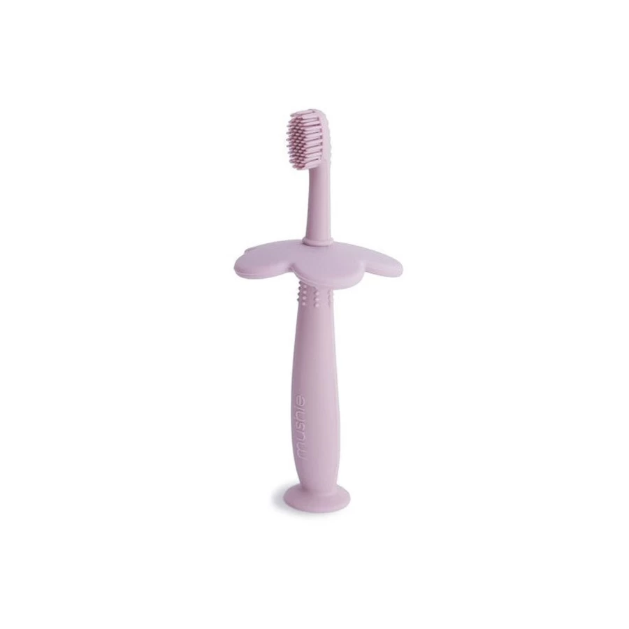 Mushie Silicone Training Toothbrush for Babies – BPA-Free Infant Teether & Gum Massager