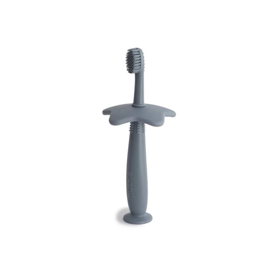 Mushie Silicone Training Toothbrush for Babies – BPA-Free Infant Teether & Gum Massager