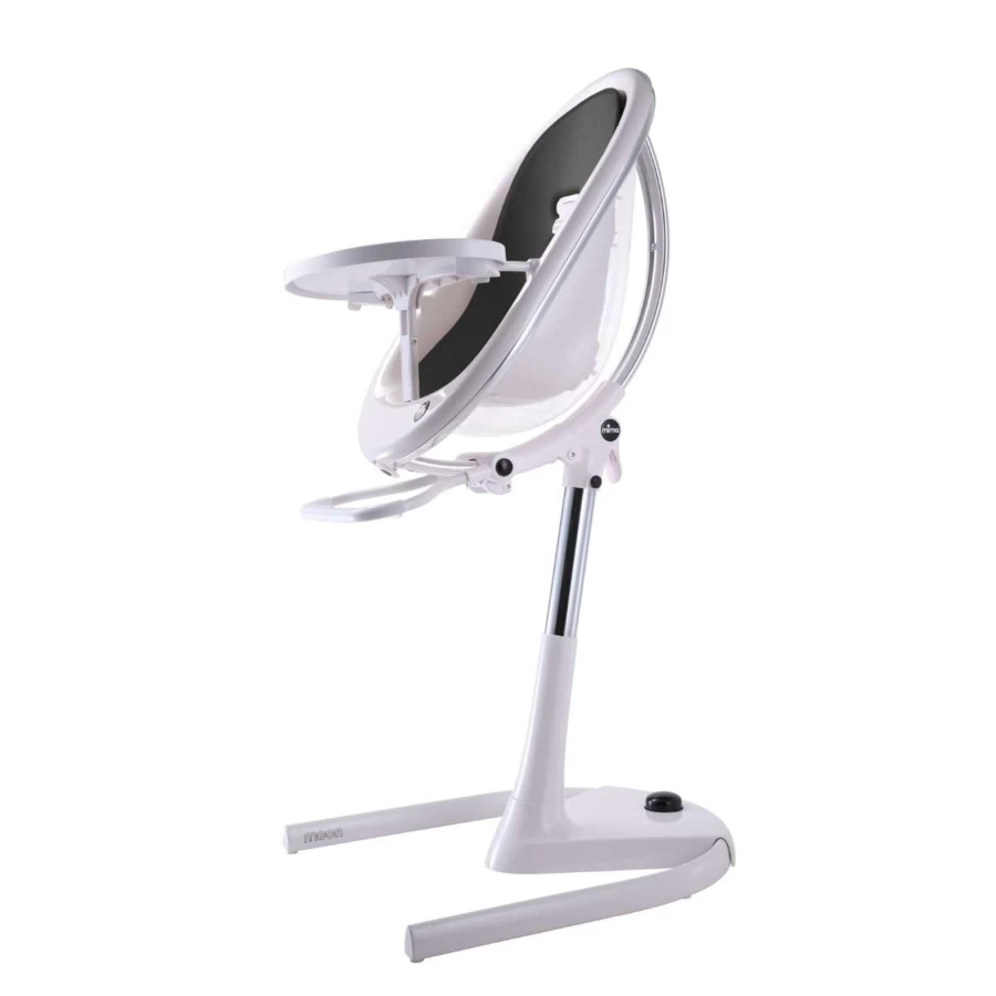 Mima Moon Modern High Chair - Adjustable White Baby Feeding Seat with Safety Harness