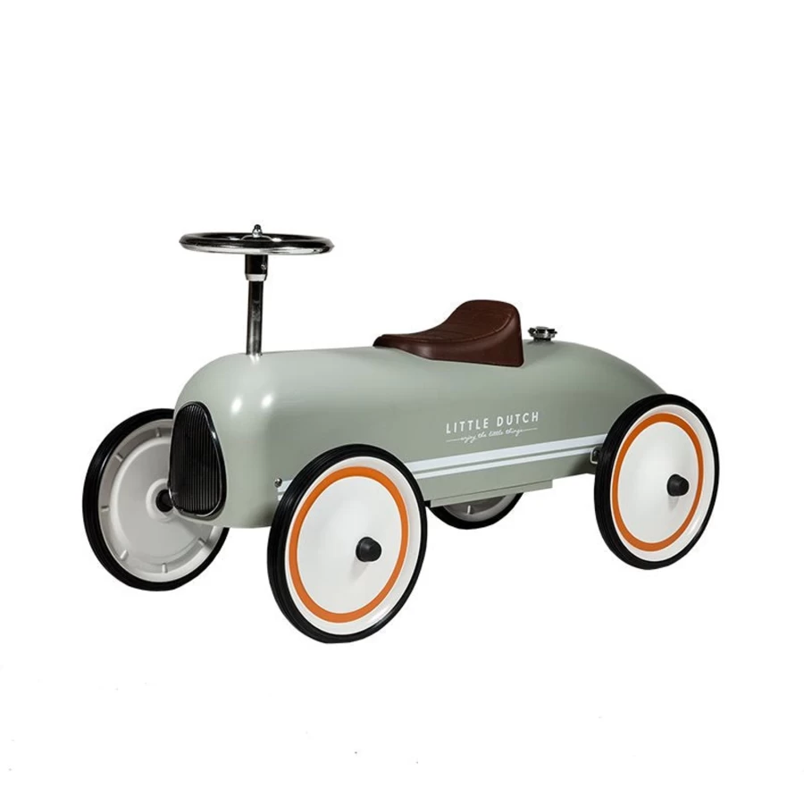 Little Dutch Retro Vintage-Inspired Push and Pull Walking Toy Car for Toddlers