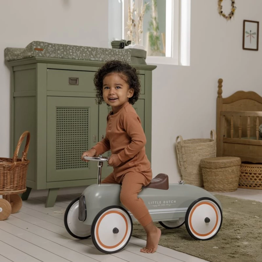 Little Dutch Retro Vintage-Inspired Push and Pull Walking Toy Car for Toddlers