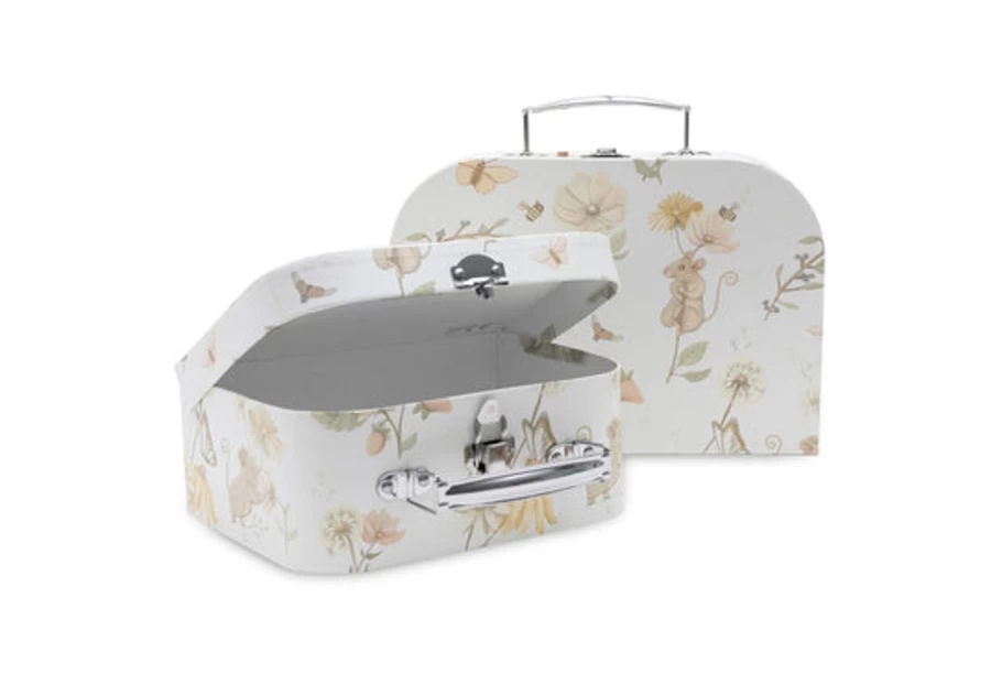 Jollein Dreamy Mouse Toy Suitcase 2-Pack - Kids Travel Luggage Set for Pretend Play
