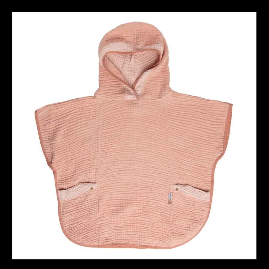 Bébéjou Pink Cotton Baby Bathrobe Hooded Towel - Soft Bath Cape for Kids