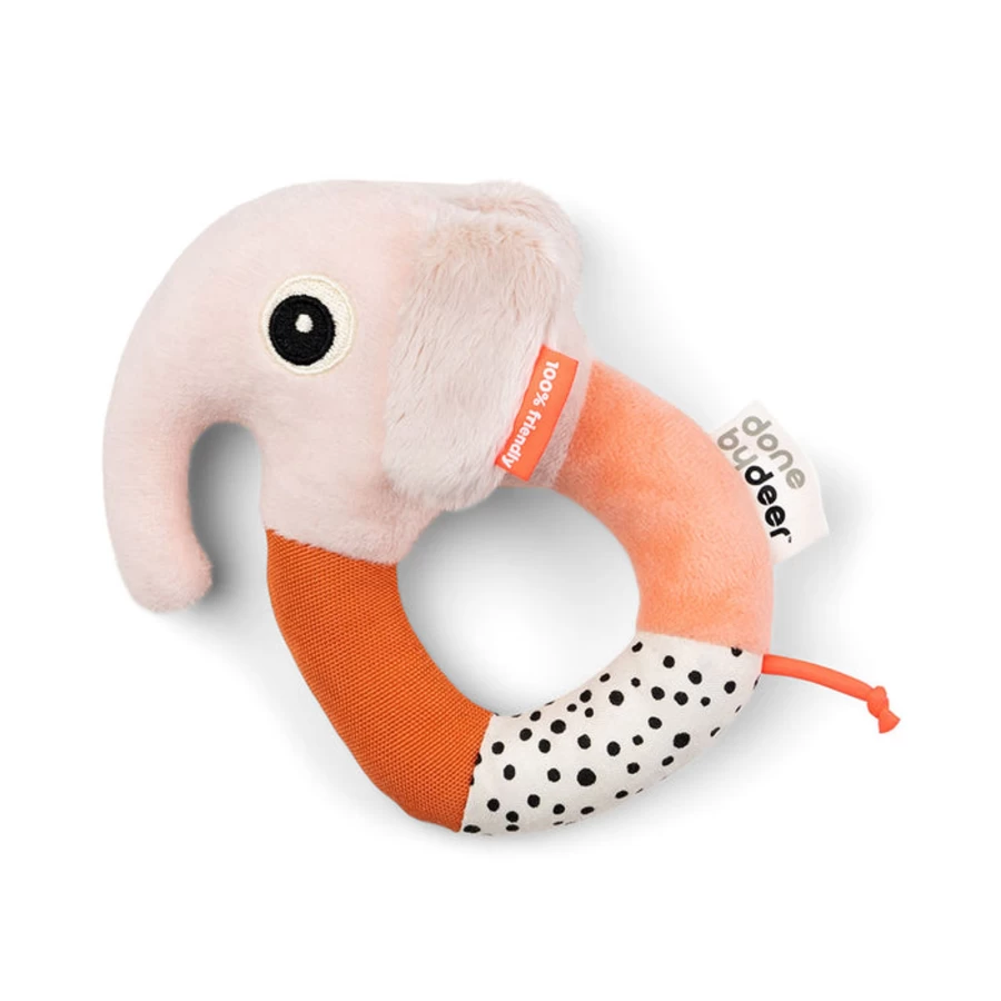 Done by Deer Sensory Ring Rattle Toy - Elphee Baby Teether & Developmental Play