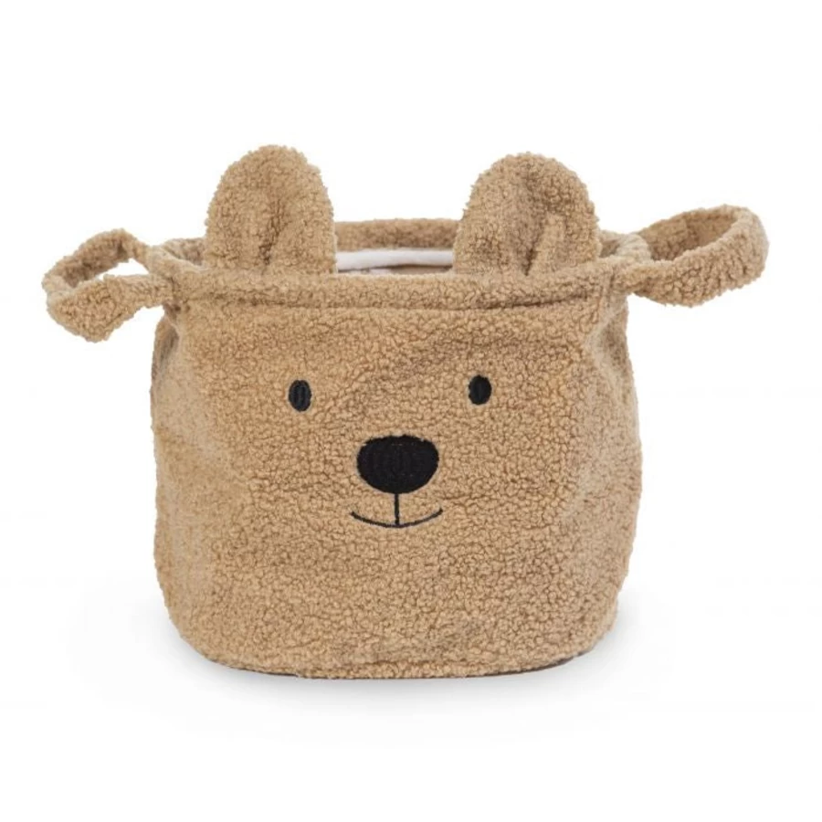 Childhome Teddy Bear Storage Basket - 25x20x20cm Soft Nursery Organizer for Toys & Baby Essentials