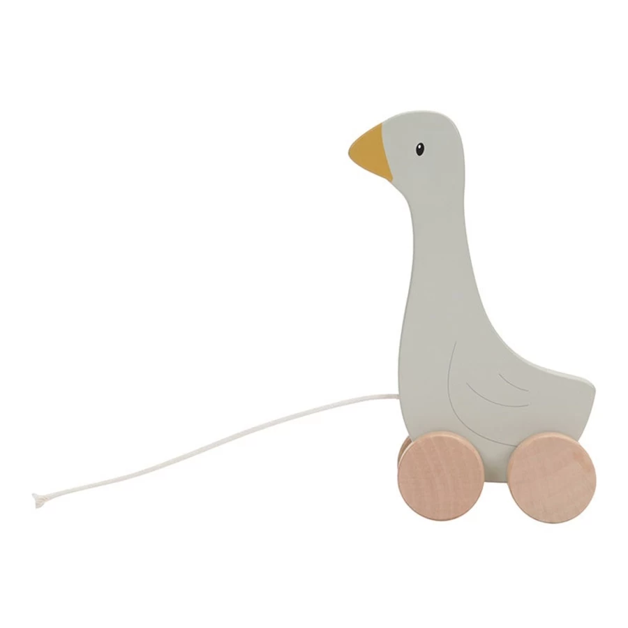Little Dutch Pull Along Toy Goose - Classic Wooden Toddler Pull Toy for Kids