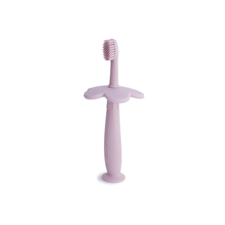 Mushie Silicone Training Toothbrush for Babies – Safe BPA-Free Infant Teether & Toddler Dental Care
