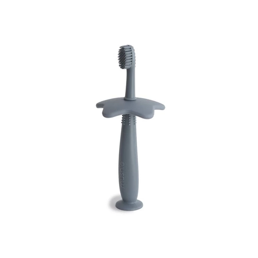Mushie Silicone Training Toothbrush for Babies – Safe BPA-Free Infant Teether & Toddler Dental Care