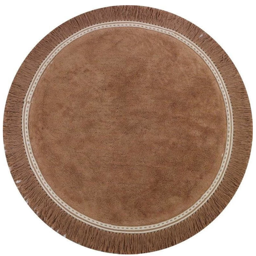"Tapis Petit Anna Handmade Rug 110x110 cm - Soft Wool Square Rug for Living Room"