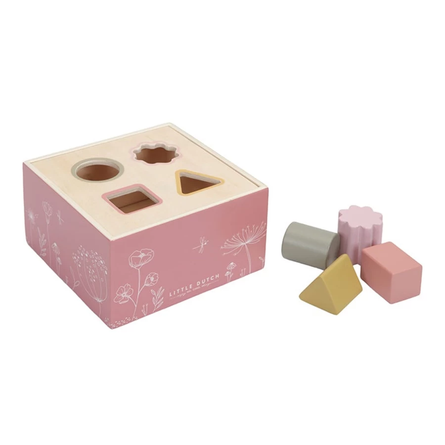 Little Dutch Wooden Shape Sorter Toy for Toddlers – Colorful Geometric Learning Puzzle