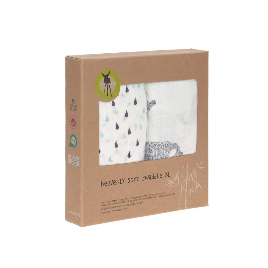 Lässig Heavenly Soft Bamboo Baby Swaddle Blanket - 2 Pack Eco-Friendly Wrap