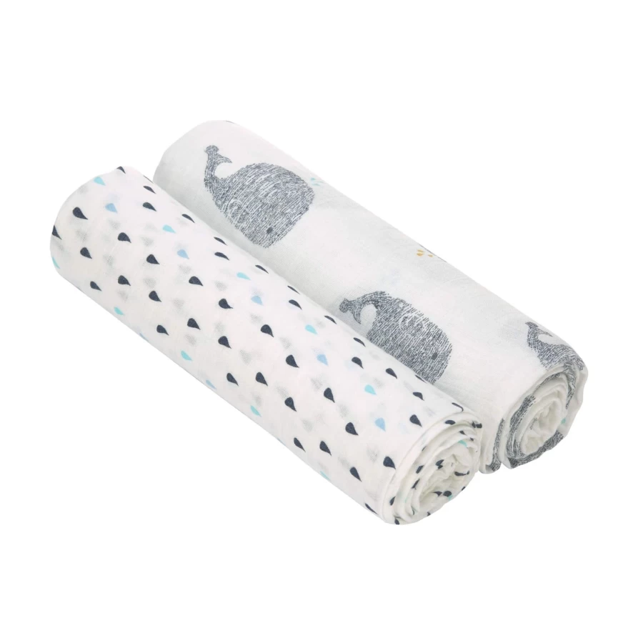 Lässig Heavenly Soft Bamboo Baby Swaddle Blanket - 2 Pack Eco-Friendly Wrap