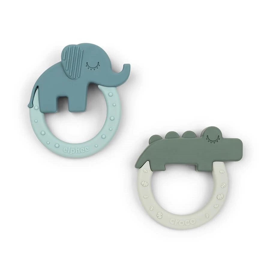 Done by Deer Teether 2-Pack - Soothing Deer Friends Baby Teethers for Infants & Toddlers