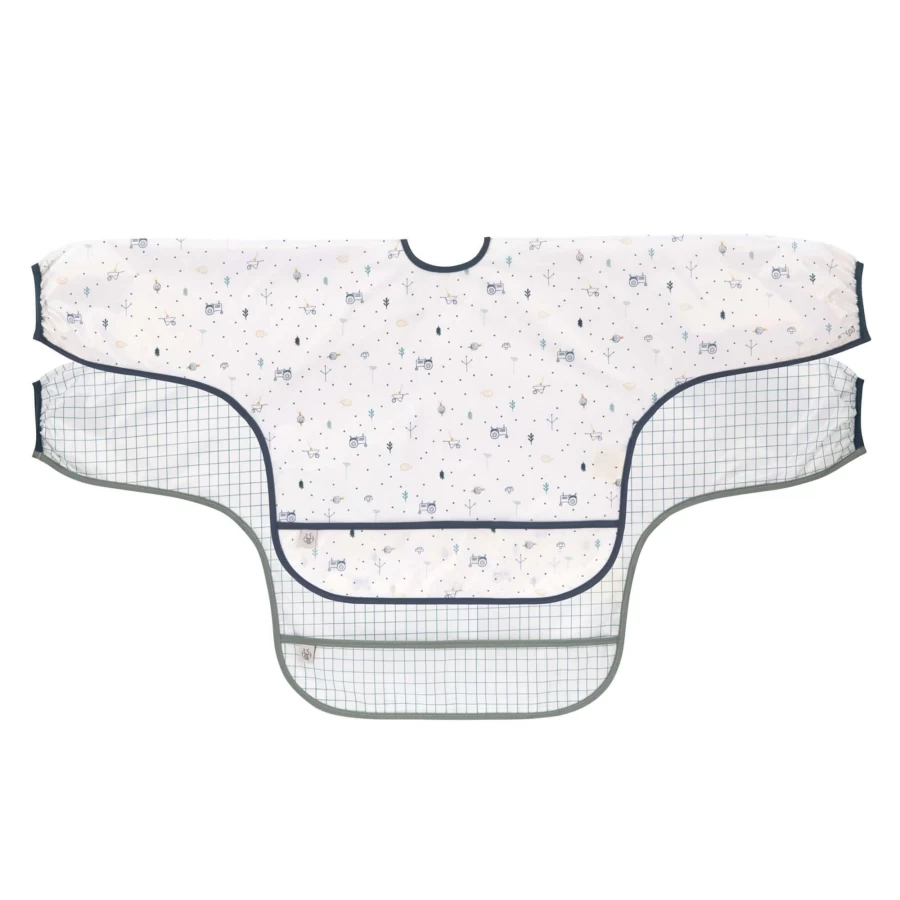 Lässig 2-Pack Long Sleeve Baby Bibs – Soft & Absorbent Feeding Bib Set