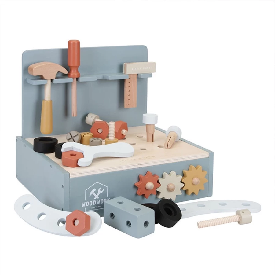 Little Dutch Mini Workbench - Compact & Sturdy Wooden Activity Table for Kids