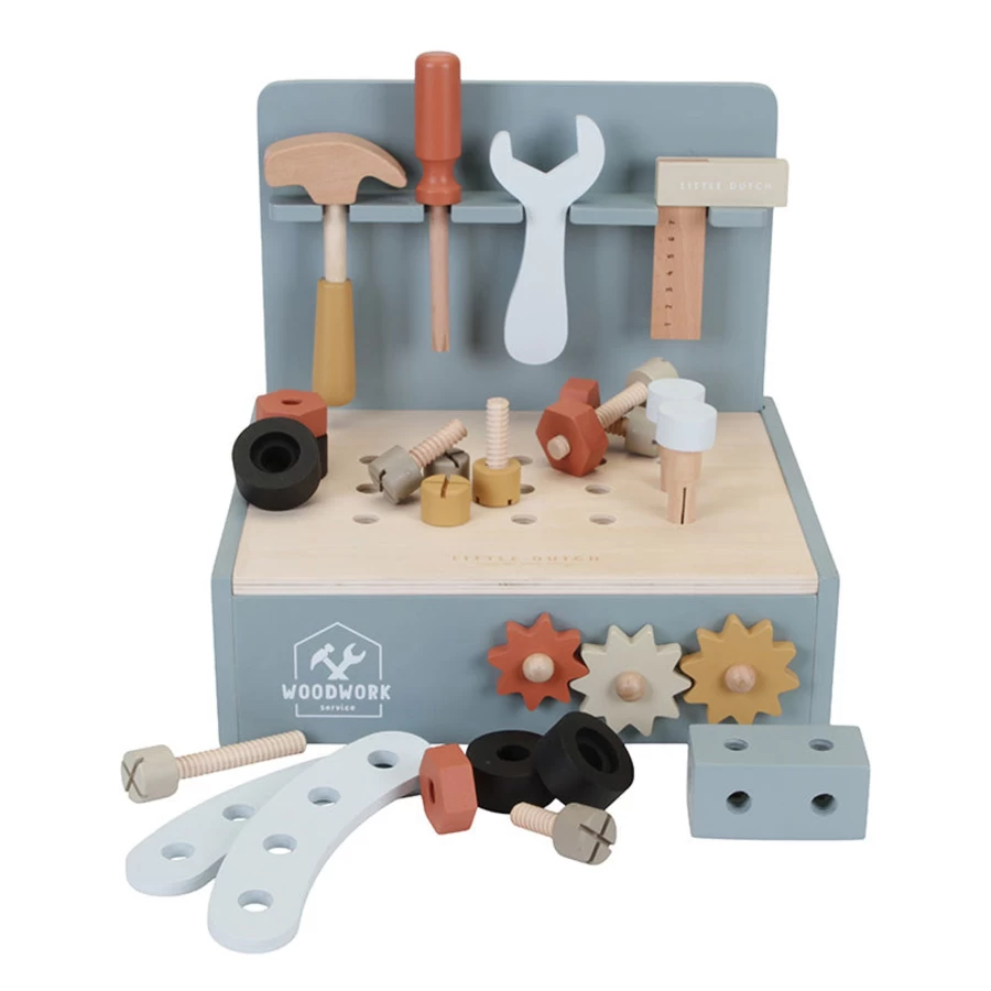 Little Dutch Mini Workbench - Compact & Sturdy Wooden Activity Table for Kids