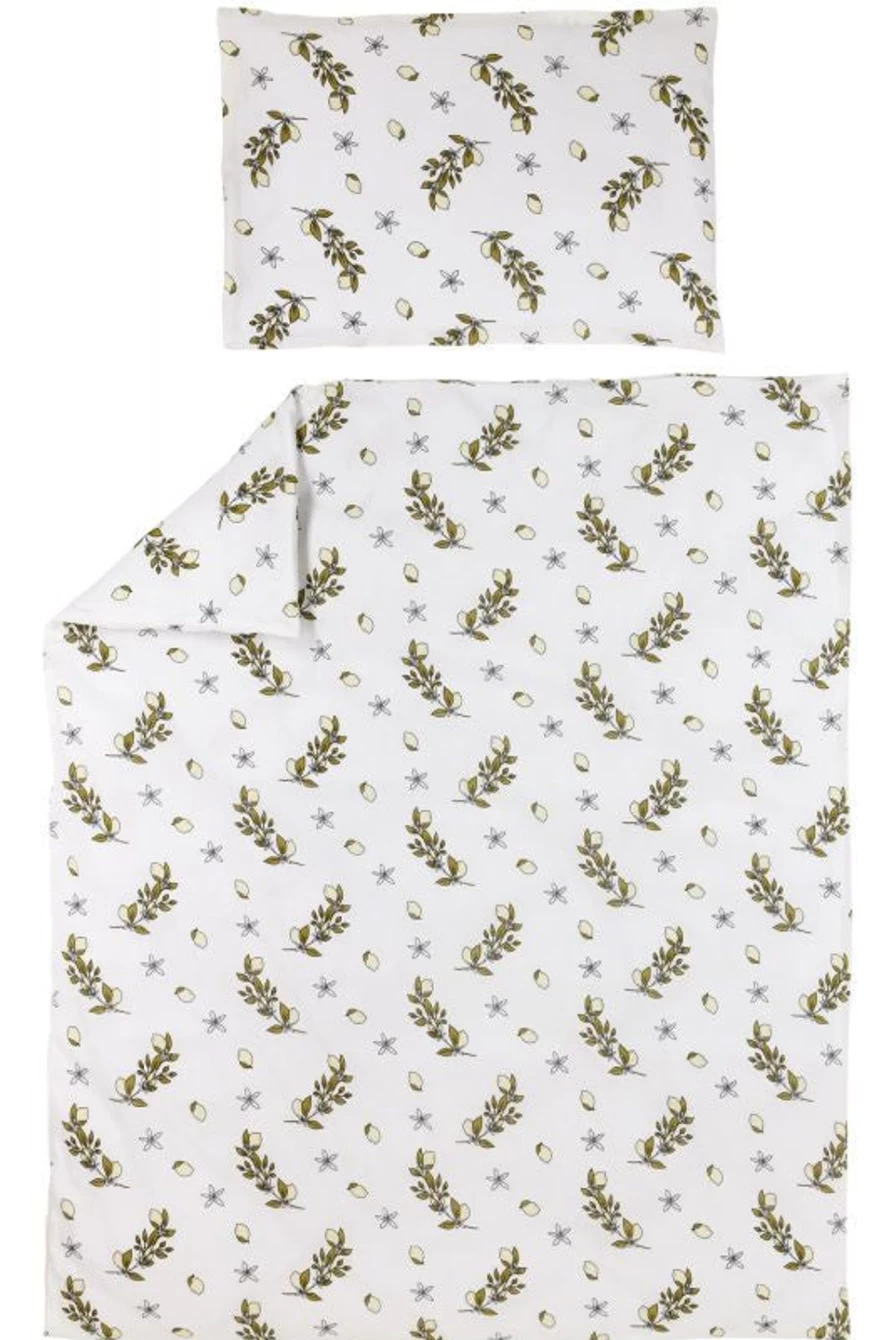 Meyco Lemon Duvet Cover Set 135x100 cm 100% Cotton Lightweight Bedding Set for All Seasons
