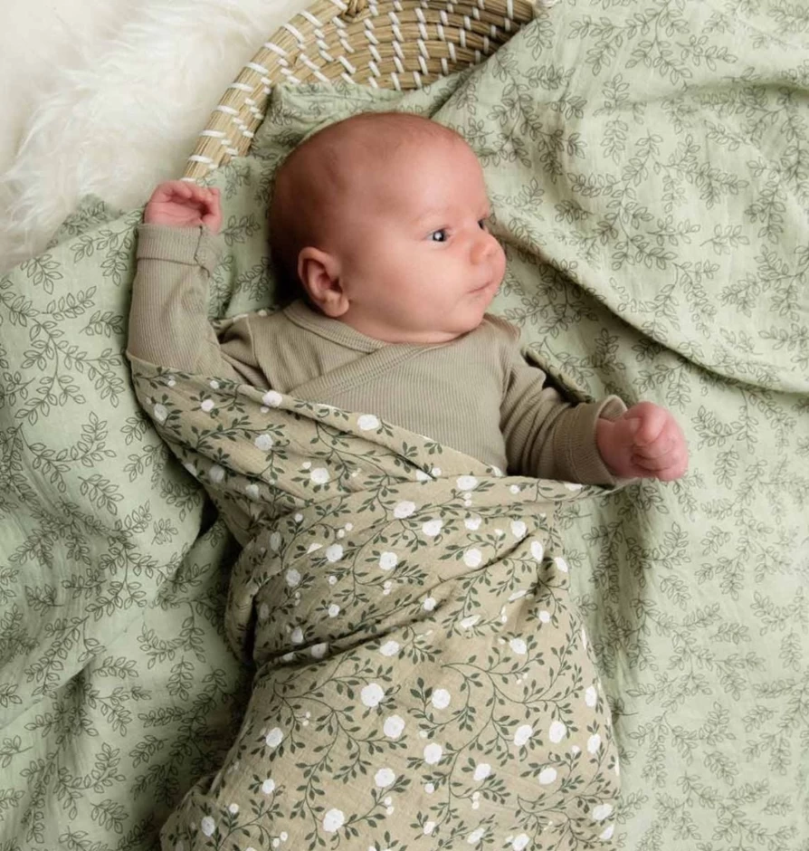 "A Little Lovely Company Premium Muslin Cloth 120x120cm - Soft, Breathable Baby Swaddle Blanket"