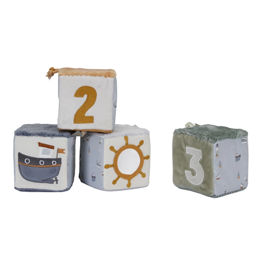 Little Dutch Sailors Bay Soft Building Blocks Set - 4 Piece Toddler Educational Toys