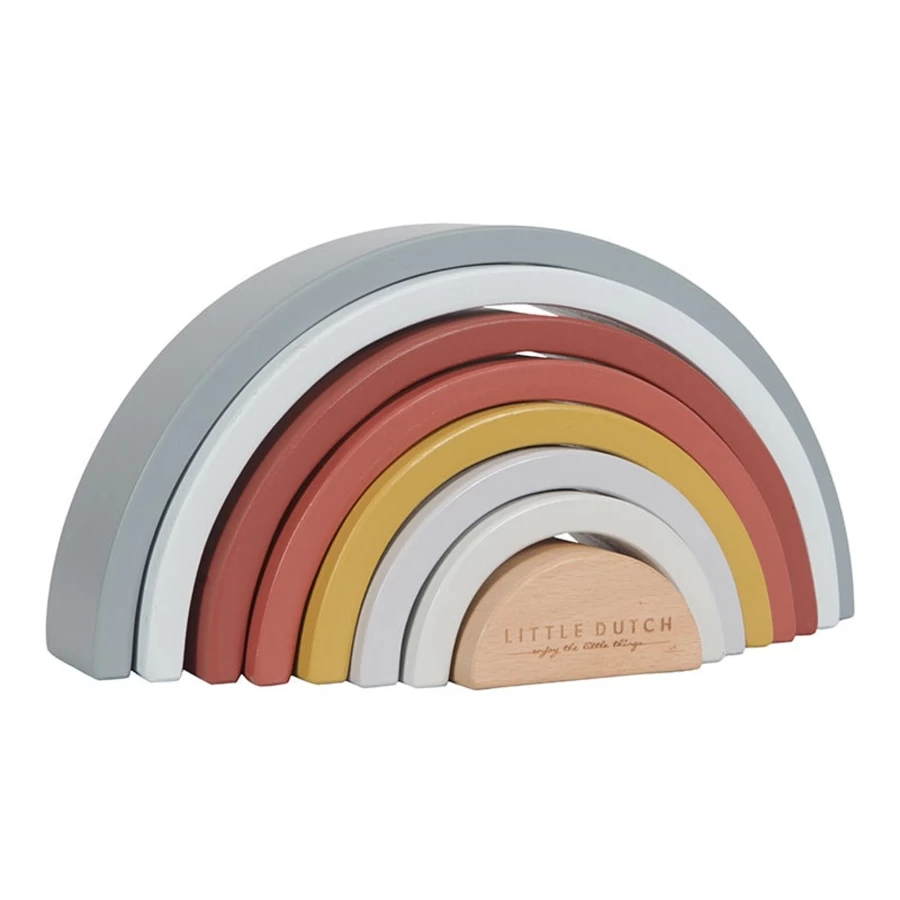 Little Dutch Rainbow Stacker Toy - Colorful Wooden Stacking Game for Kids