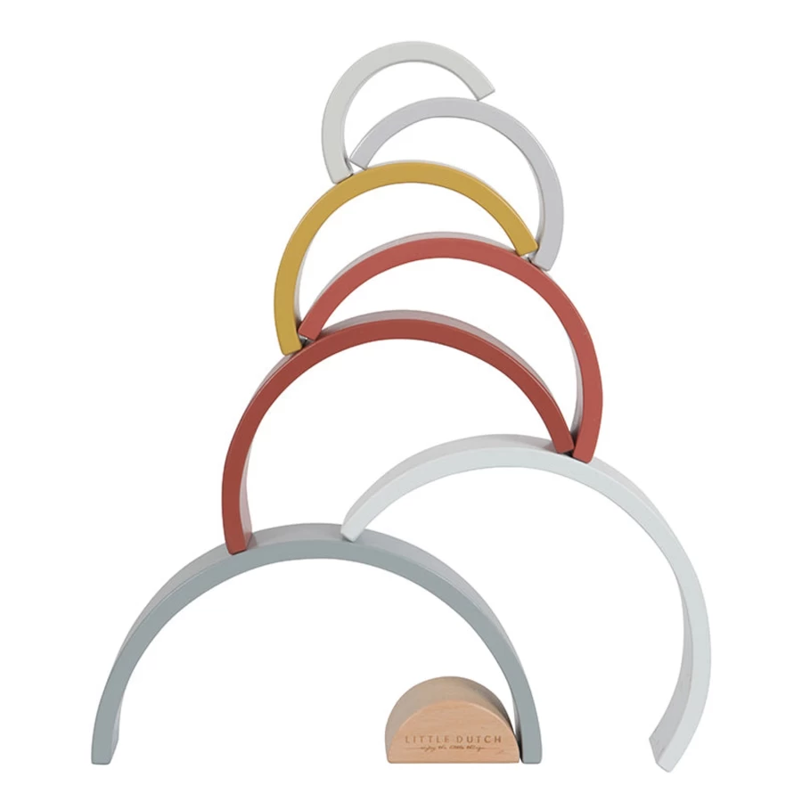 Little Dutch Rainbow Stacker Toy - Colorful Wooden Stacking Game for Kids