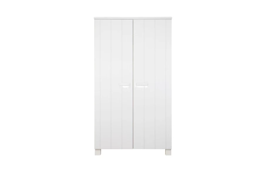 De Eekhoorn Robin White Brushed Pine Wood Wardrobe - Modern Storage Cabinet