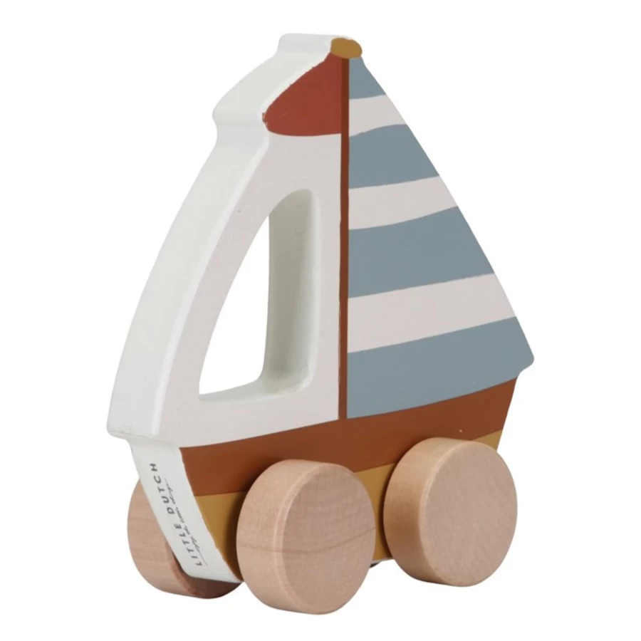 Little Dutch Kids' Wooden Sailboat Toy - Pretend Play Vehicle for Toddlers