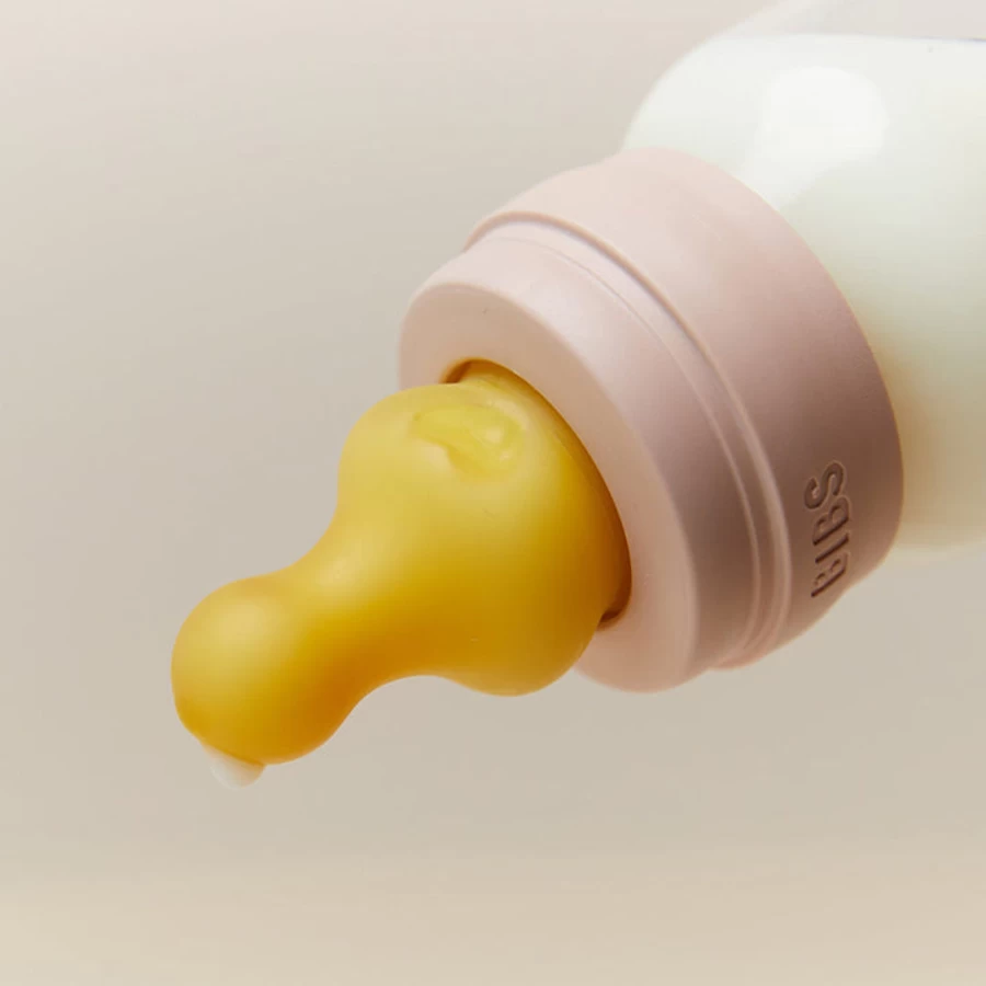 Bibs Slow Flow Baby Bottle Nipples 2-Pack, Natural Rubber Pacifiers for Newborns and Infants