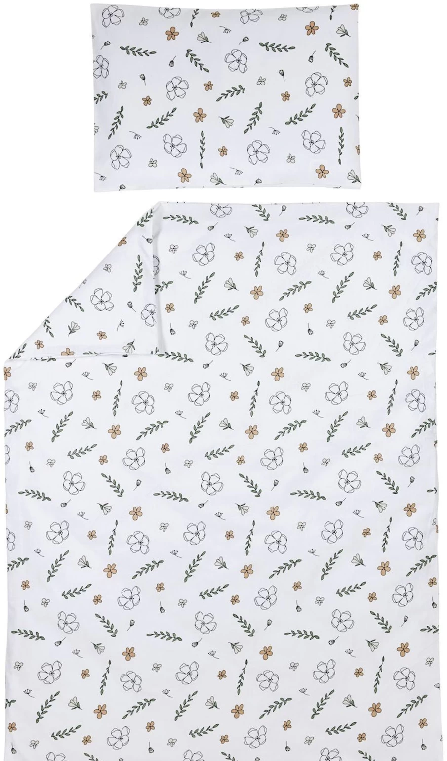 Meyco Floral Duvet Cover 100x135 cm - Premium Cotton Bedding Set for Twin Beds