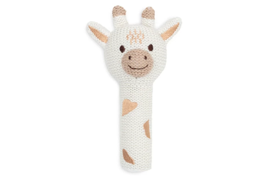 Jollein Baby Knitted Rattle Toy - Soft Handmade Crochet Animal Rattles for Newborns & Infants