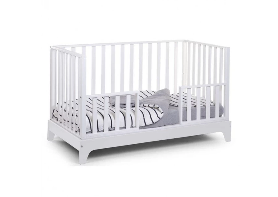 Childhome White Cot Bed 70X140 cm - Safe & Stylish Nursery Crib