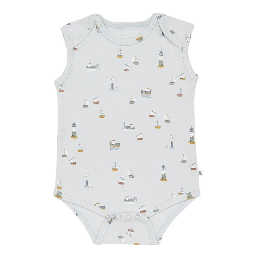 Little Dutch Child's Sleeveless Sailor Romper - Size 62/68 Bay Blue Outfit