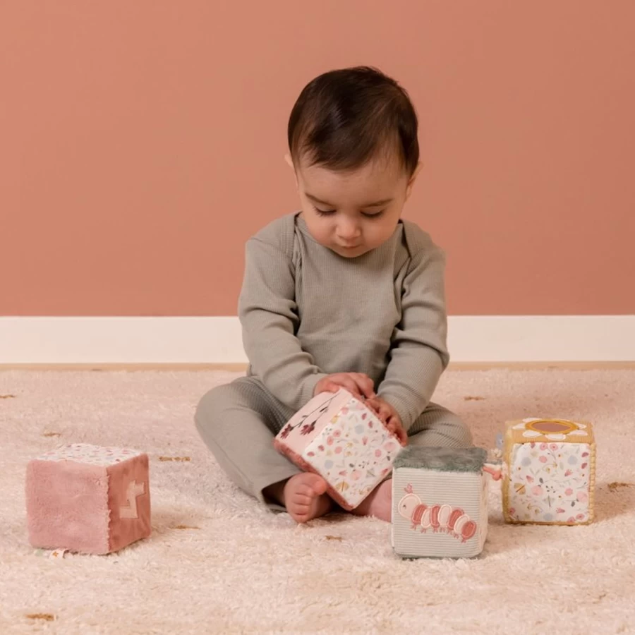Little Dutch Soft Building Blocks Set - Floral & Butterfly Design for Toddlers