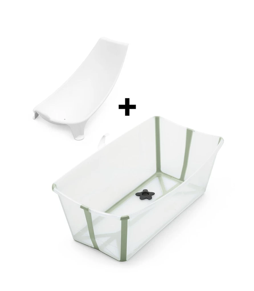 Stokke Flexi Bath Foldable Baby Bathtub Bundle with Accessories for Newborns and Toddlers