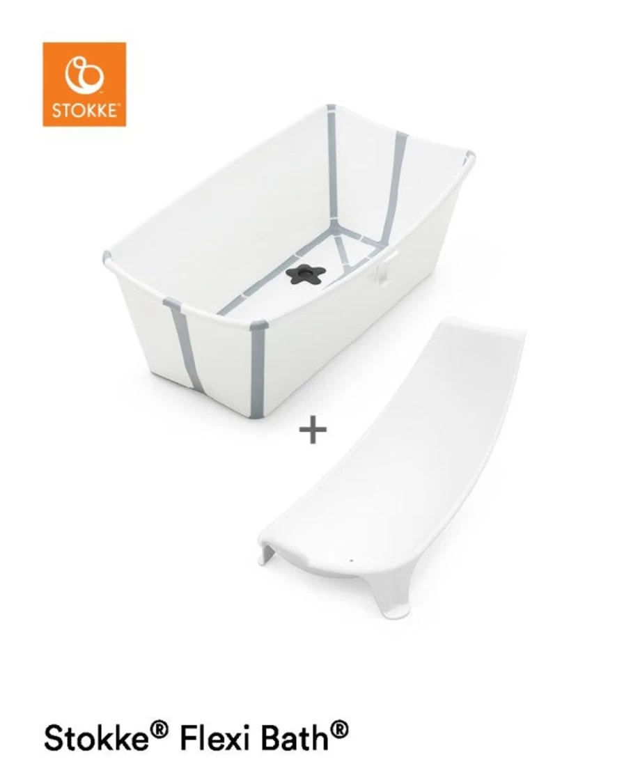 Stokke Flexi Bath Foldable Baby Bathtub Bundle with Accessories for Newborns and Toddlers